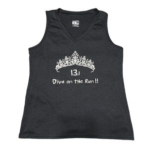 Small Black One More Mile 13.1 Diva on the Run Sleeveless Tank